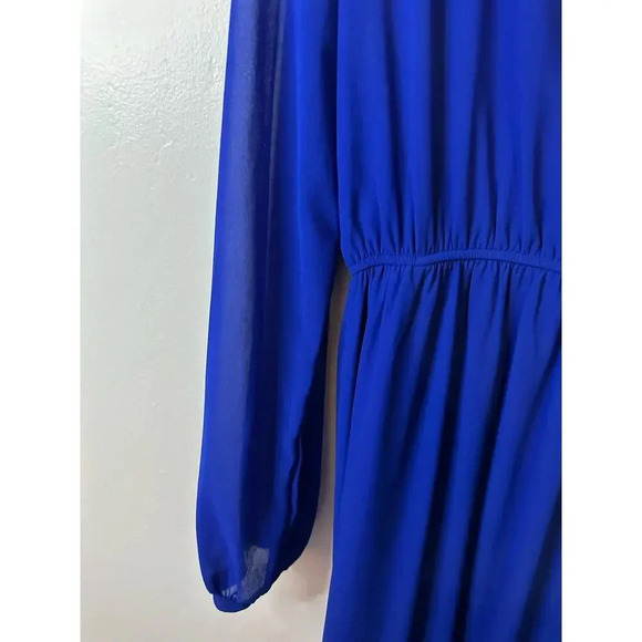 Lulu's Wondrous Water Lilies Maxi Dress Royal Blue Size L - Picture 6 of 9